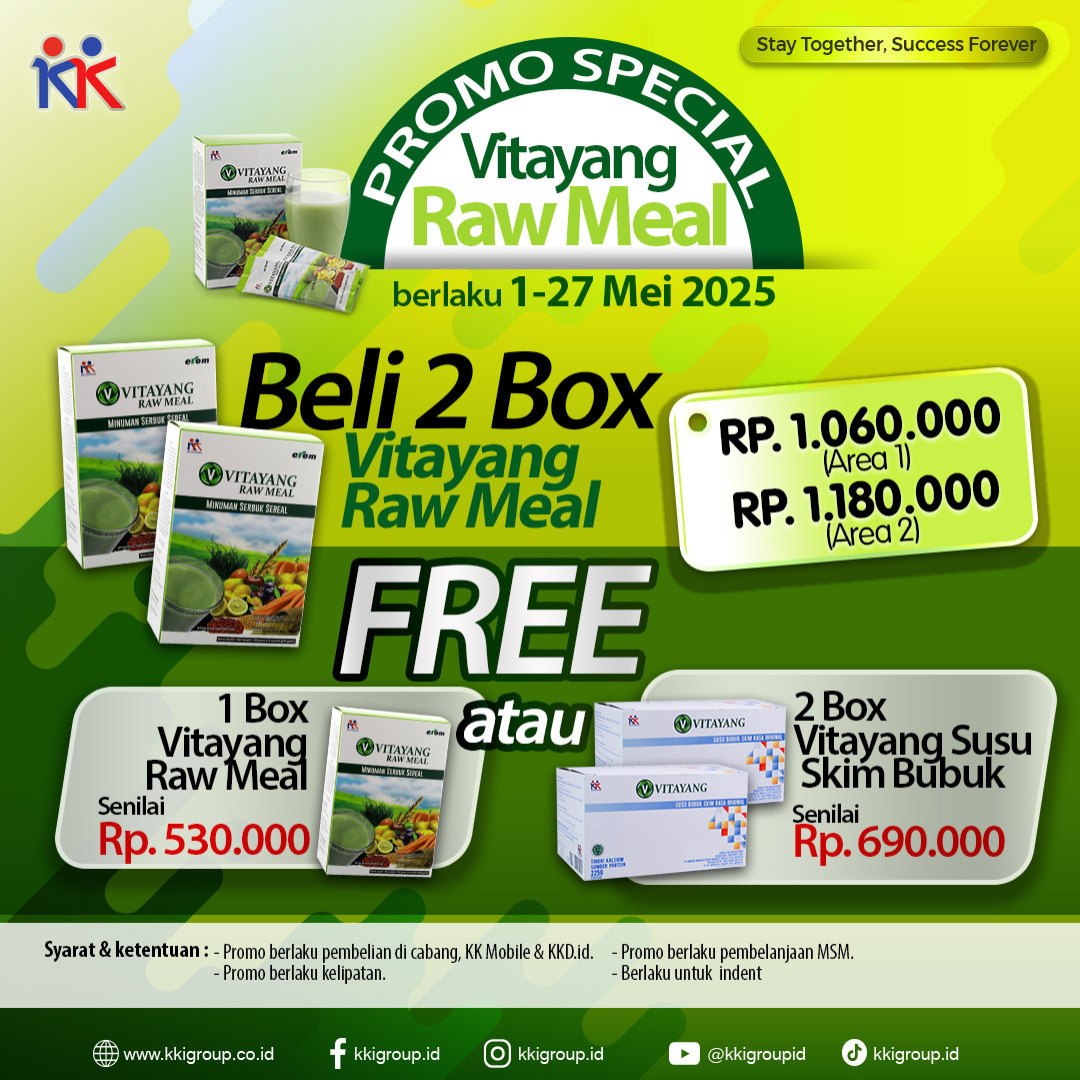 SPESIAL VITAYANG RAW MEAL BELI 2 GRATIS 2 BOX SUSU